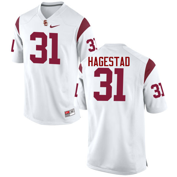 Men #31 Richard Hagestad USC Trojans College Football Jerseys-White - Click Image to Close